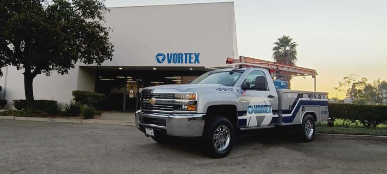 Vortex truck in front of Vortex office