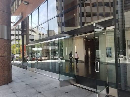 glass swinging doors
