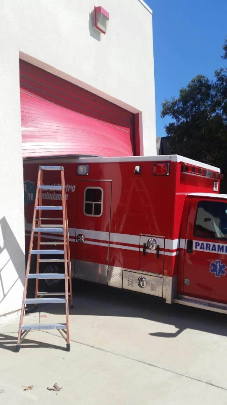 ambulance and ladder