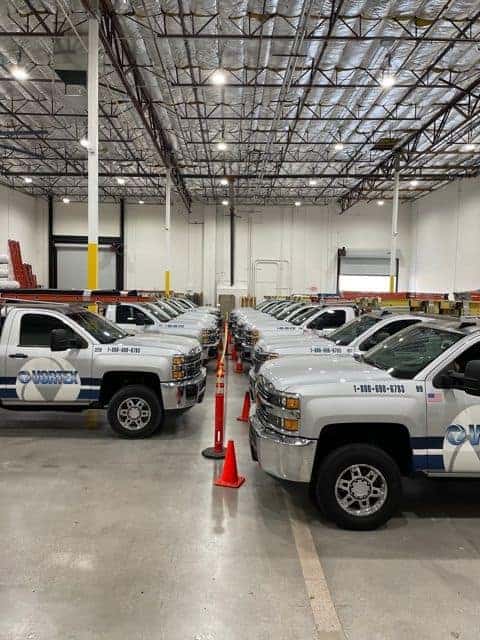 fleet of Vortex trucks