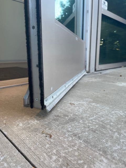 weather stripping on a door