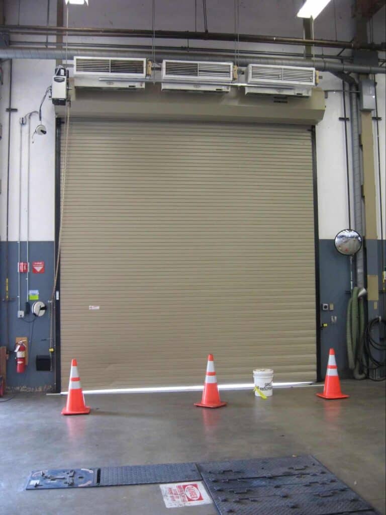 large door coned off