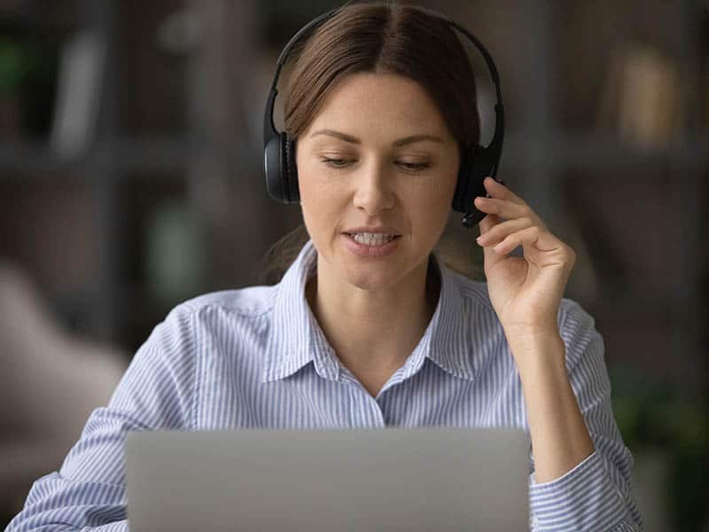 customer service rep on the phone