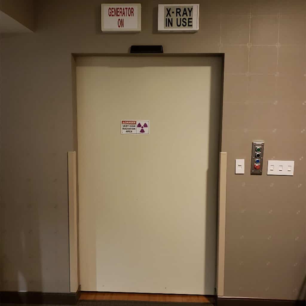 single radiation resistant door