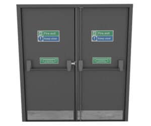 two doors with mullion