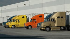 semi trucks loading and unloading