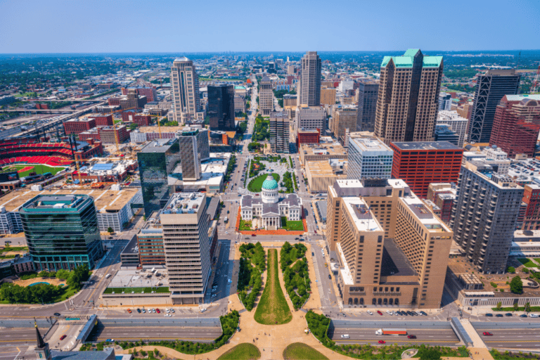 Aerial perspective of St Louis