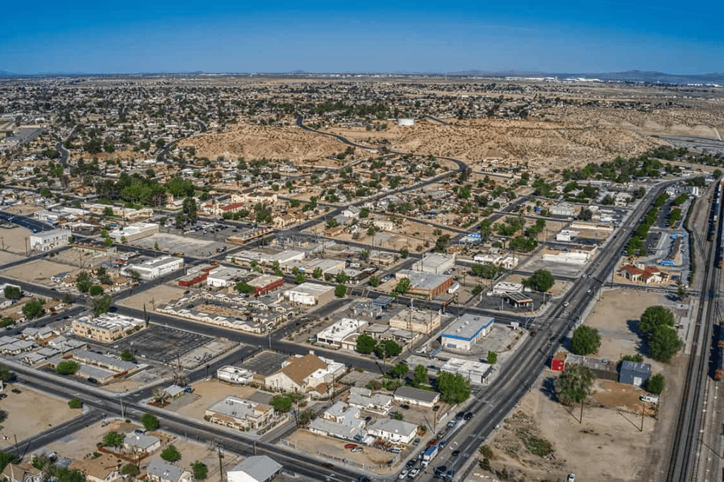 Aeriel perspective of Victorville, CA